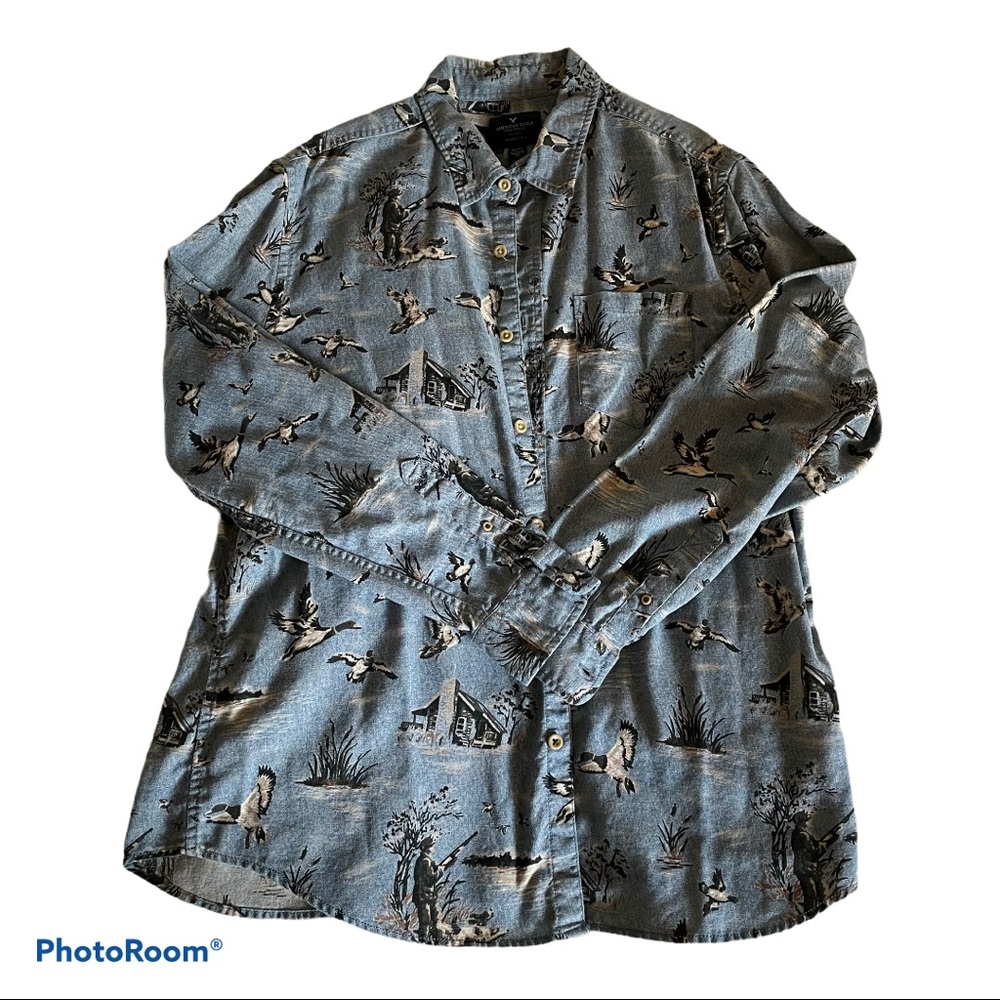 Men’s American Eagle Bird Hunting Button Down